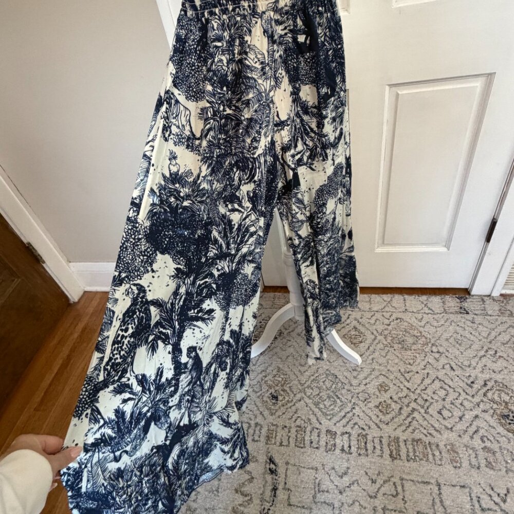 scandal italy | wide leg smocked waist pants | NWT medium - Picture 2 of 7